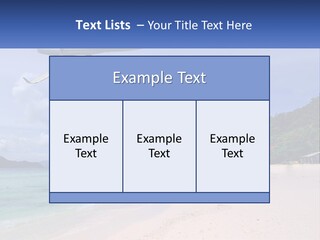 A Plane Is Flying Over A Beach With Clear Water PowerPoint Template