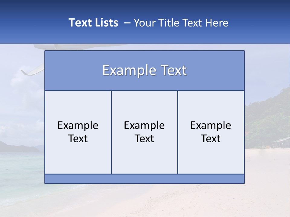 A Plane Is Flying Over A Beach With Clear Water PowerPoint Template