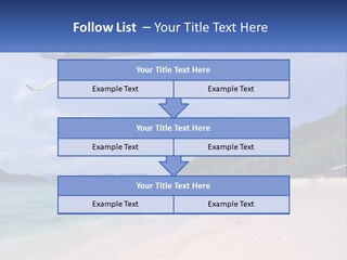 A Plane Is Flying Over A Beach With Clear Water PowerPoint Template