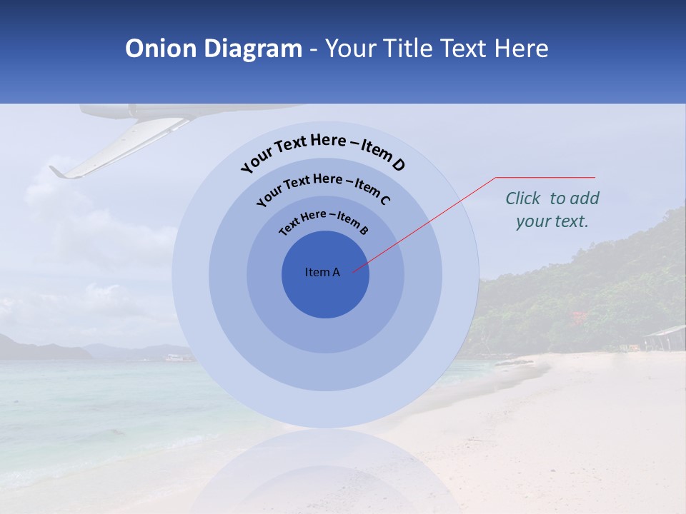 A Plane Is Flying Over A Beach With Clear Water PowerPoint Template