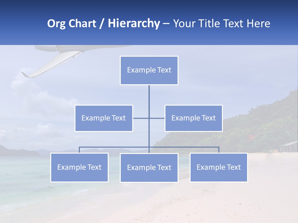 A Plane Is Flying Over A Beach With Clear Water PowerPoint Template