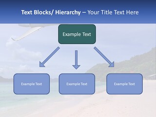 A Plane Is Flying Over A Beach With Clear Water PowerPoint Template