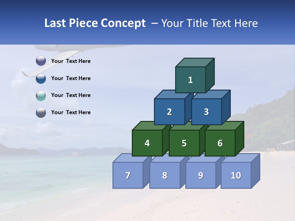 A Plane Is Flying Over A Beach With Clear Water PowerPoint Template