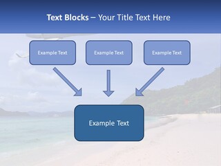 A Plane Is Flying Over A Beach With Clear Water PowerPoint Template