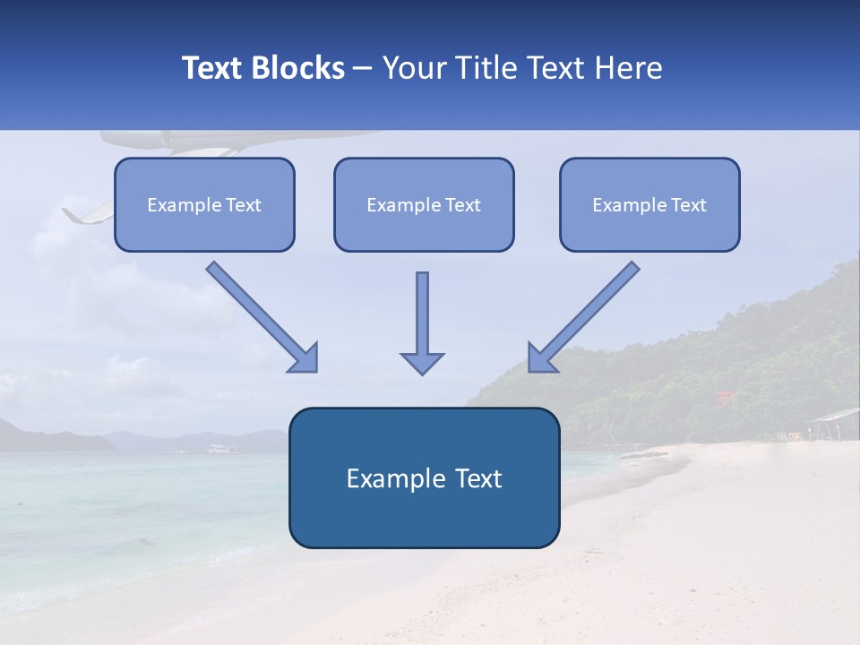 A Plane Is Flying Over A Beach With Clear Water PowerPoint Template