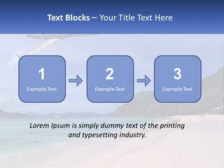 A Plane Is Flying Over A Beach With Clear Water PowerPoint Template