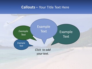 A Plane Is Flying Over A Beach With Clear Water PowerPoint Template