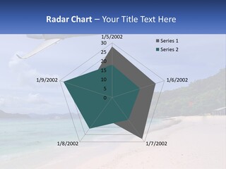 A Plane Is Flying Over A Beach With Clear Water PowerPoint Template
