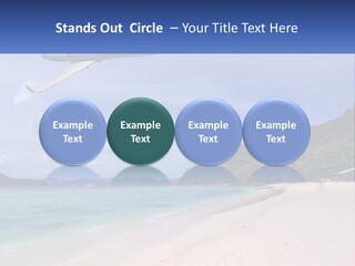 A Plane Is Flying Over A Beach With Clear Water PowerPoint Template