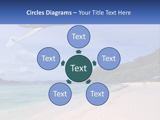A Plane Is Flying Over A Beach With Clear Water PowerPoint Template