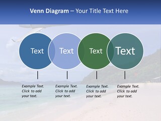 A Plane Is Flying Over A Beach With Clear Water PowerPoint Template