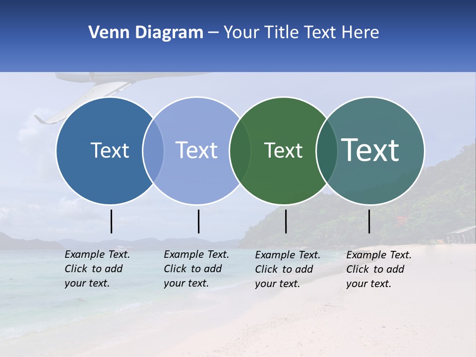 A Plane Is Flying Over A Beach With Clear Water PowerPoint Template