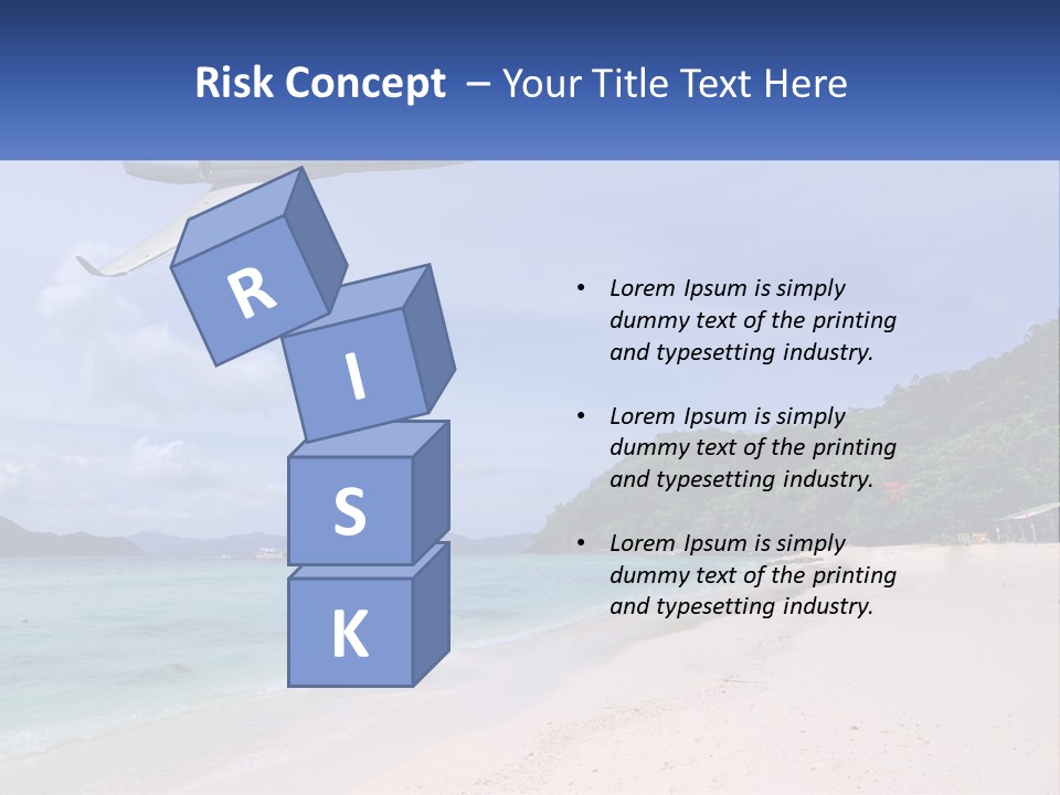 A Plane Is Flying Over A Beach With Clear Water PowerPoint Template