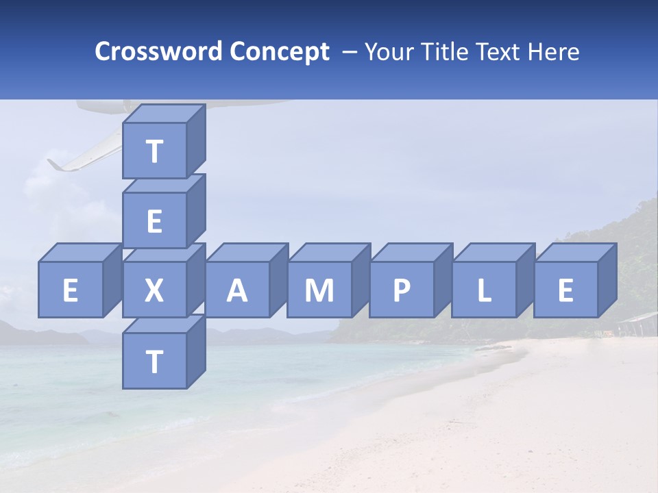A Plane Is Flying Over A Beach With Clear Water PowerPoint Template