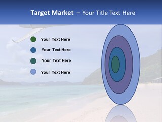 A Plane Is Flying Over A Beach With Clear Water PowerPoint Template
