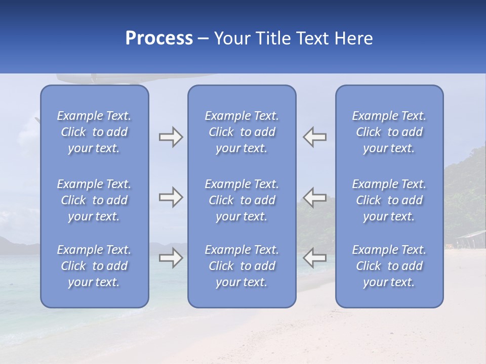 A Plane Is Flying Over A Beach With Clear Water PowerPoint Template