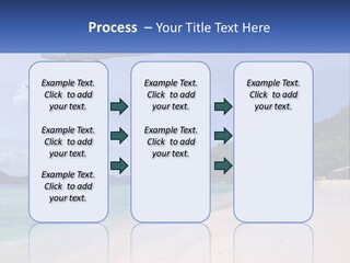 A Plane Is Flying Over A Beach With Clear Water PowerPoint Template