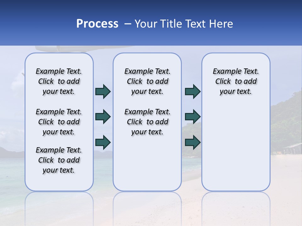 A Plane Is Flying Over A Beach With Clear Water PowerPoint Template