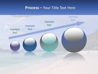 A Plane Is Flying Over A Beach With Clear Water PowerPoint Template