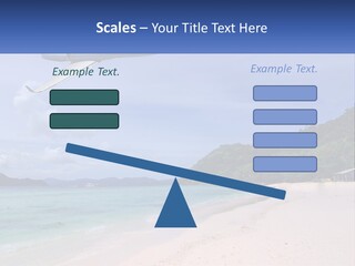 A Plane Is Flying Over A Beach With Clear Water PowerPoint Template