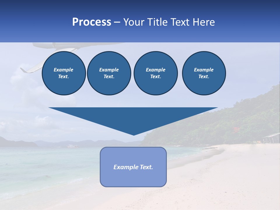 A Plane Is Flying Over A Beach With Clear Water PowerPoint Template