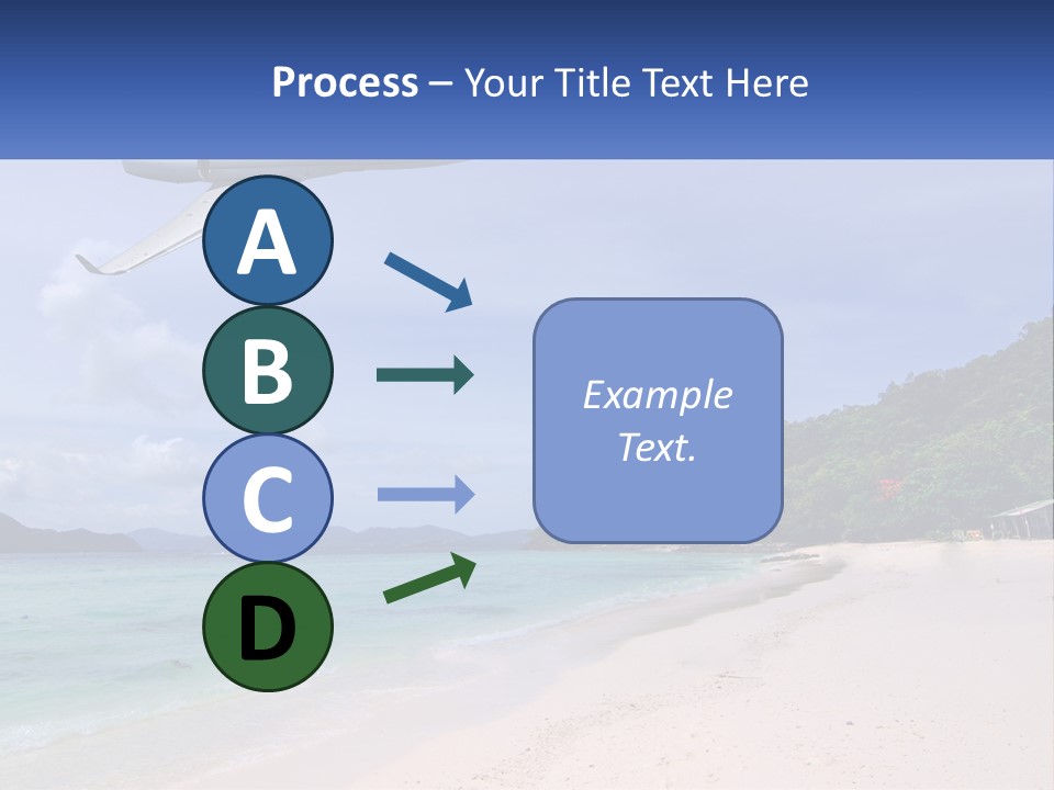 A Plane Is Flying Over A Beach With Clear Water PowerPoint Template