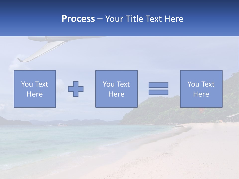 A Plane Is Flying Over A Beach With Clear Water PowerPoint Template