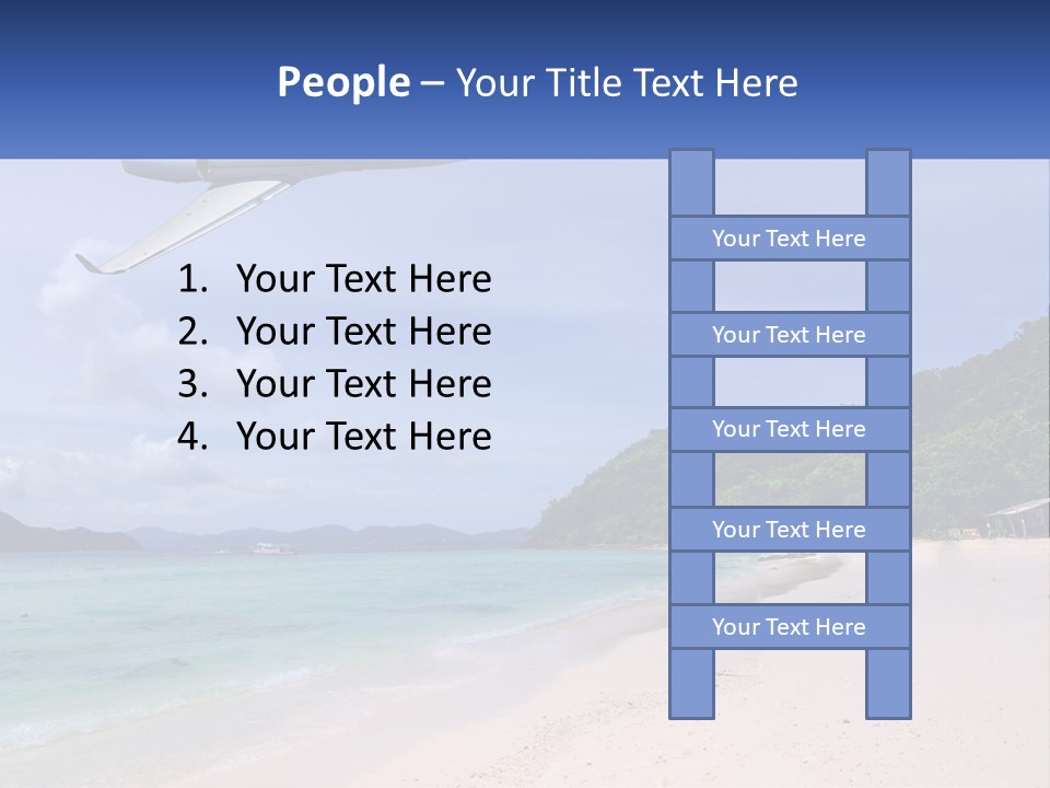 A Plane Is Flying Over A Beach With Clear Water PowerPoint Template