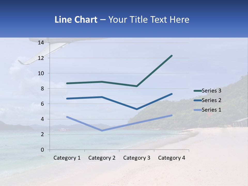 A Plane Is Flying Over A Beach With Clear Water PowerPoint Template