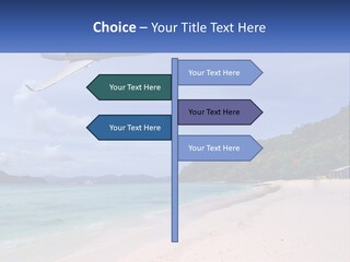A Plane Is Flying Over A Beach With Clear Water PowerPoint Template