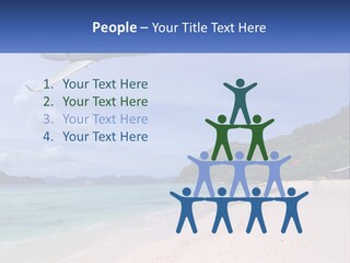 A Plane Is Flying Over A Beach With Clear Water PowerPoint Template