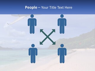 A Plane Is Flying Over A Beach With Clear Water PowerPoint Template