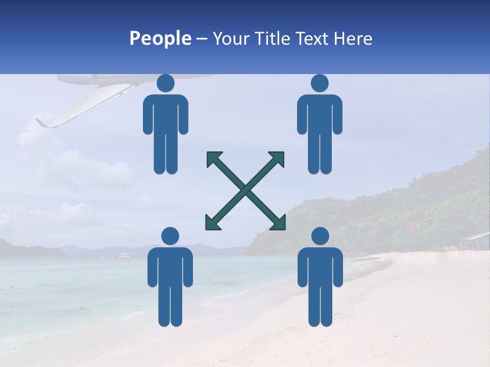 A Plane Is Flying Over A Beach With Clear Water PowerPoint Template