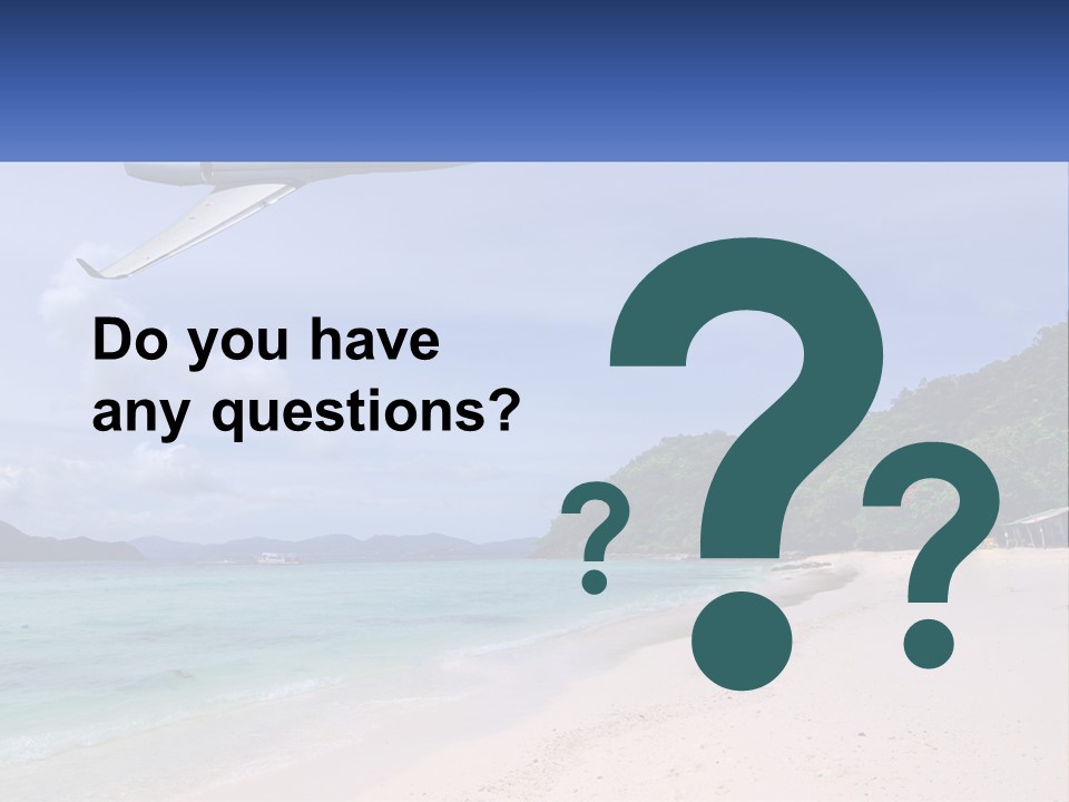 A Plane Is Flying Over A Beach With Clear Water PowerPoint Template