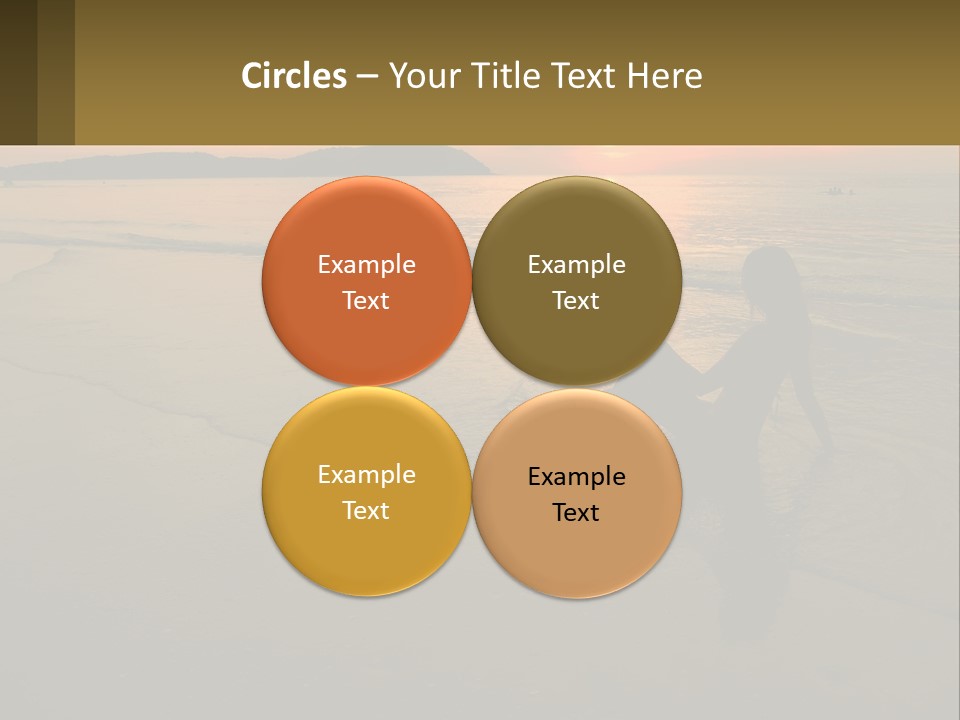 A Woman Is Sitting On The Beach At Sunset PowerPoint Template