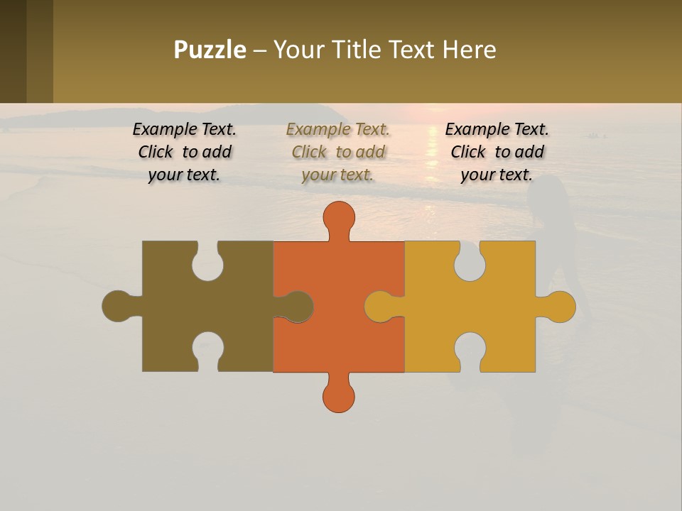 A Woman Is Sitting On The Beach At Sunset PowerPoint Template