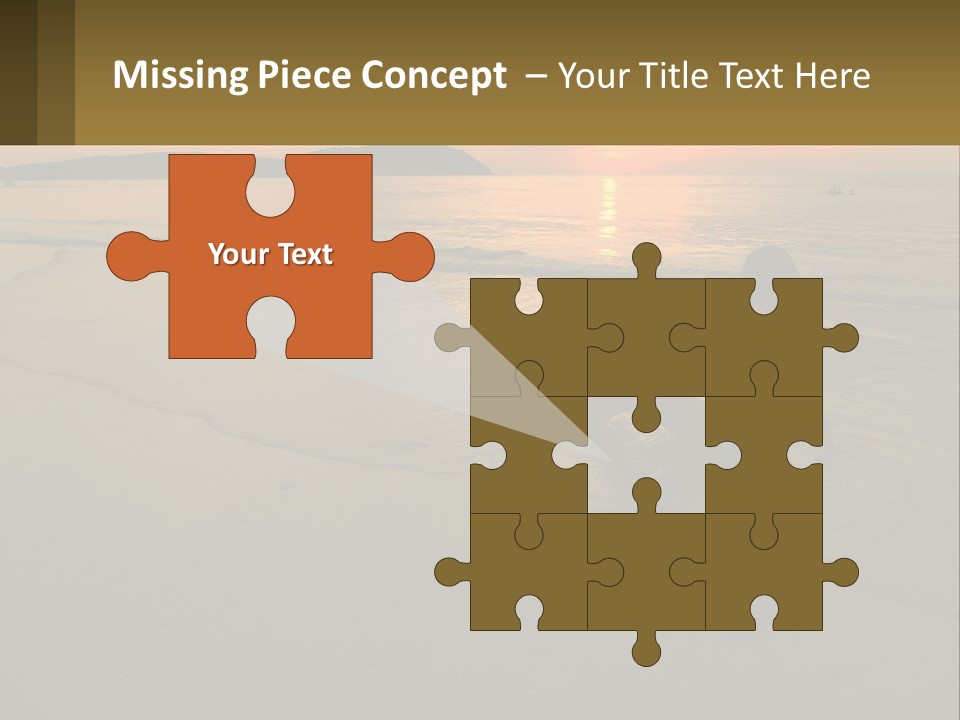 A Woman Is Sitting On The Beach At Sunset PowerPoint Template