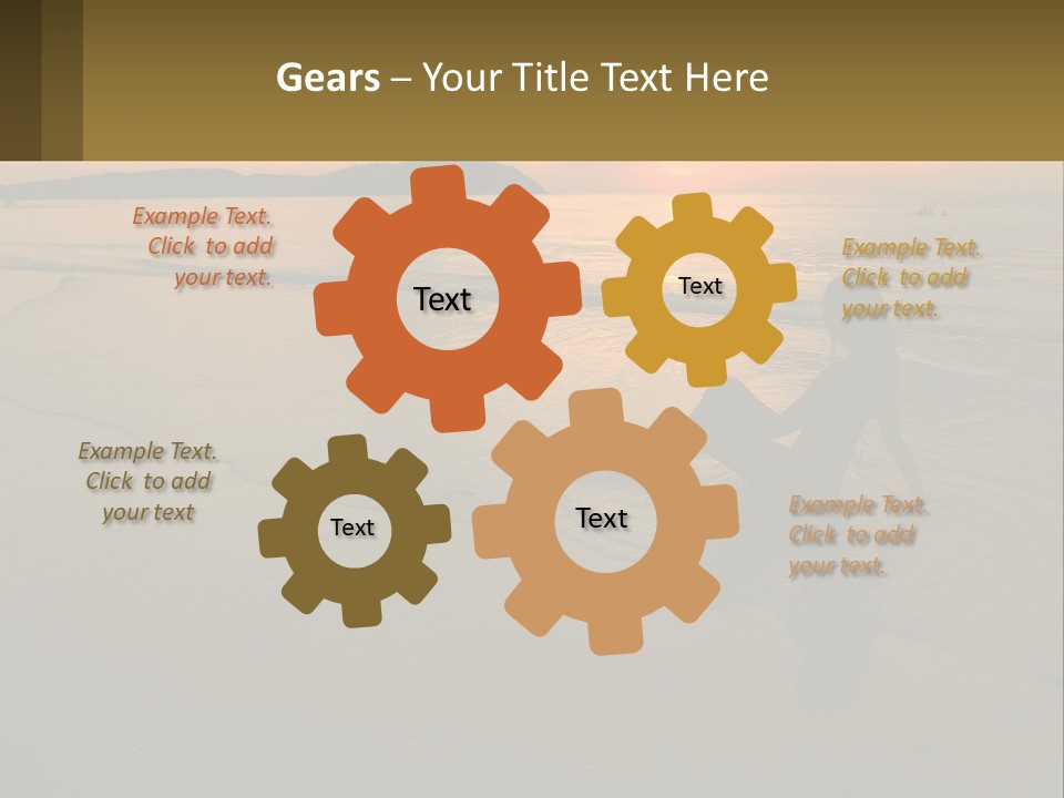 A Woman Is Sitting On The Beach At Sunset PowerPoint Template