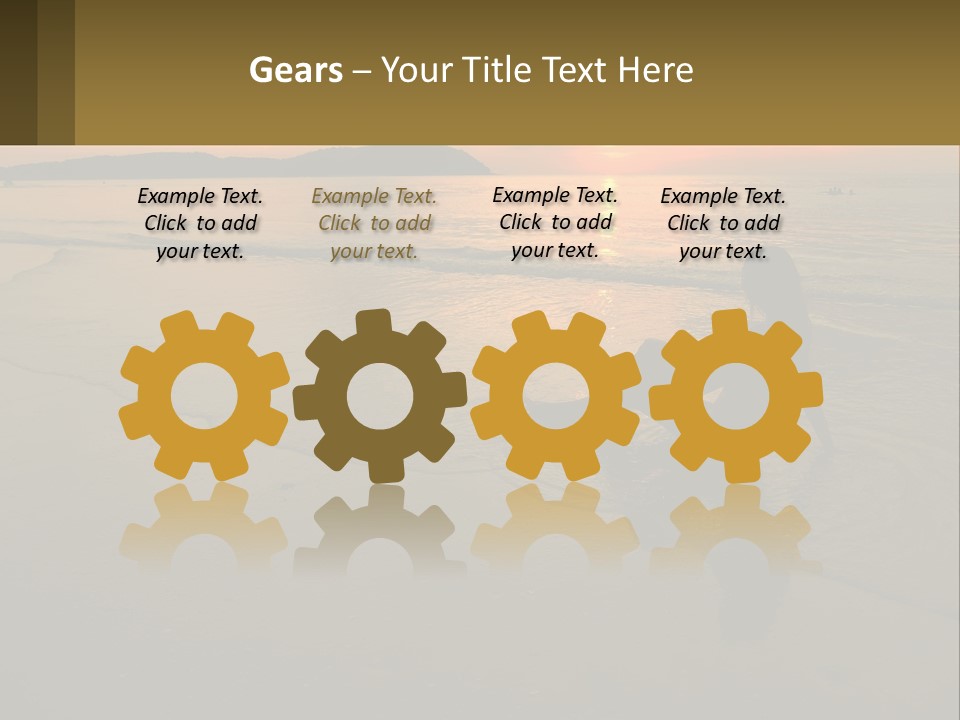 A Woman Is Sitting On The Beach At Sunset PowerPoint Template