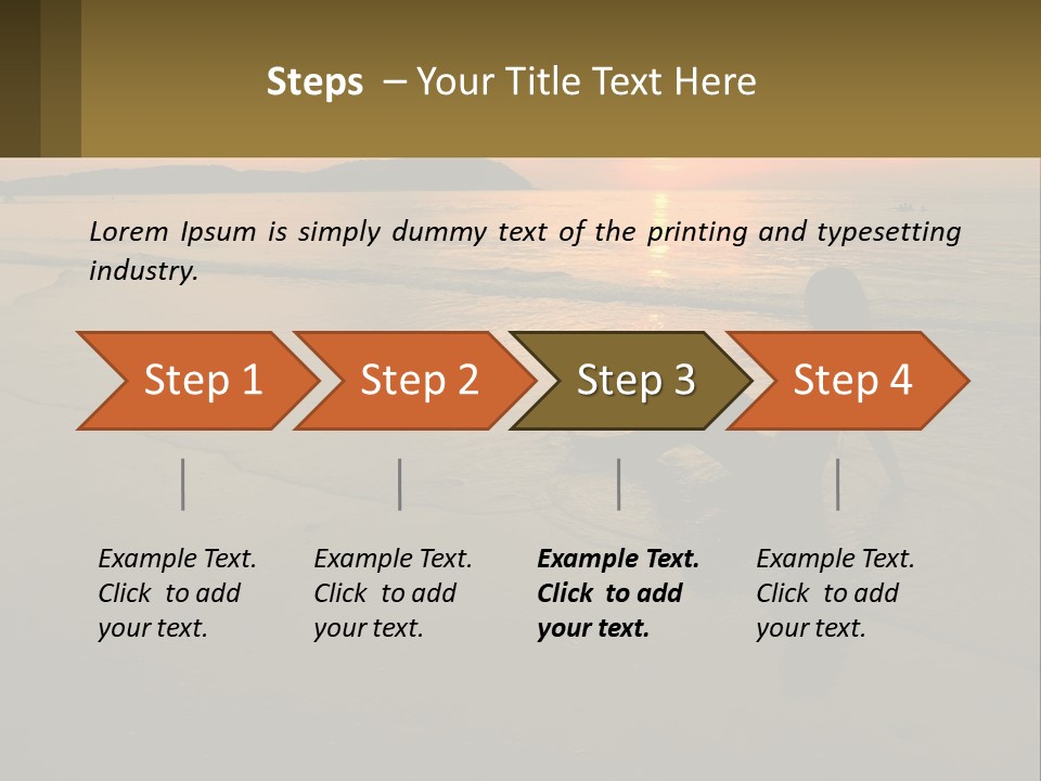 A Woman Is Sitting On The Beach At Sunset PowerPoint Template
