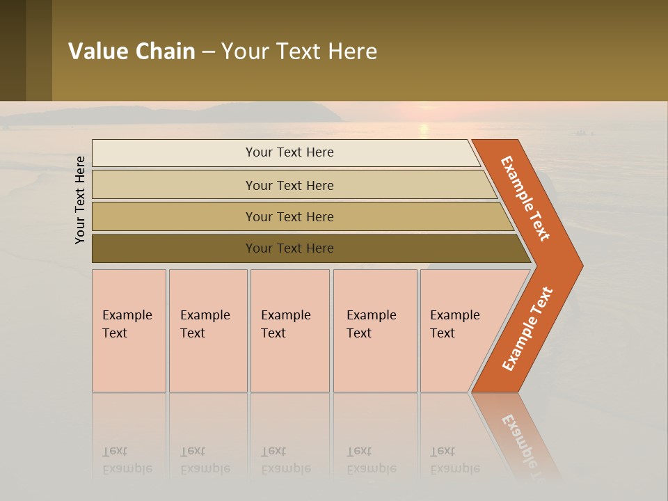 A Woman Is Sitting On The Beach At Sunset PowerPoint Template