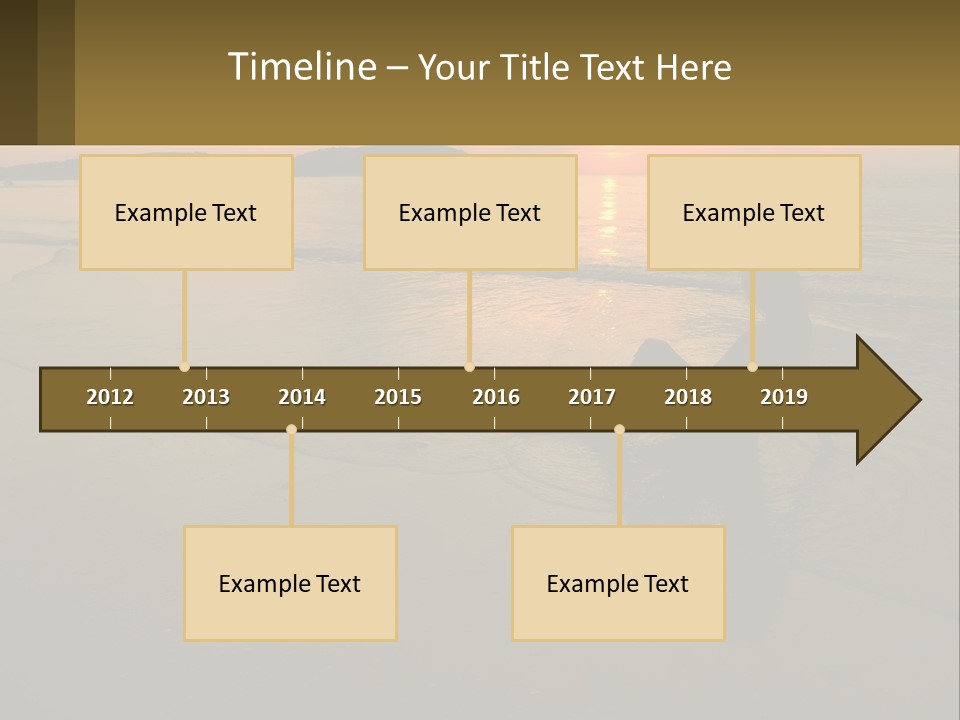 A Woman Is Sitting On The Beach At Sunset PowerPoint Template