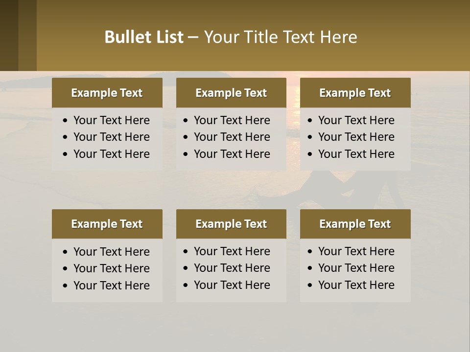 A Woman Is Sitting On The Beach At Sunset PowerPoint Template