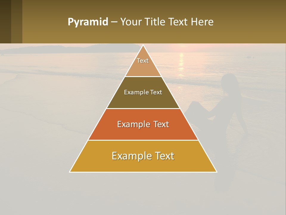 A Woman Is Sitting On The Beach At Sunset PowerPoint Template