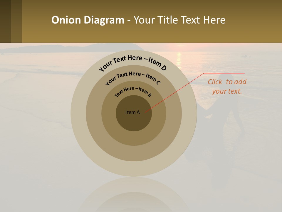 A Woman Is Sitting On The Beach At Sunset PowerPoint Template