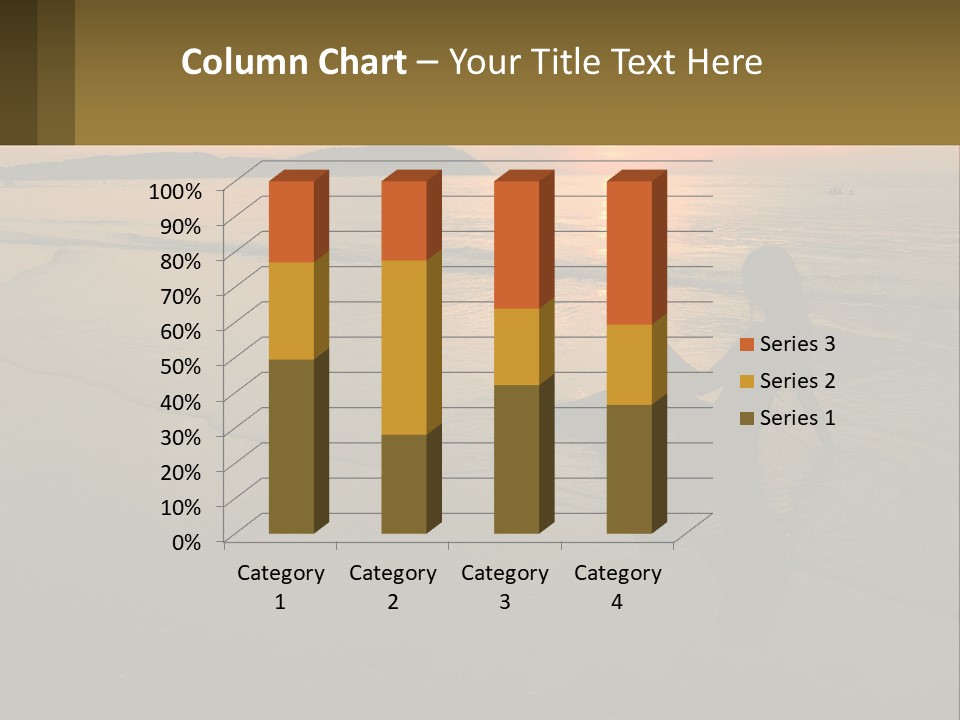 A Woman Is Sitting On The Beach At Sunset PowerPoint Template