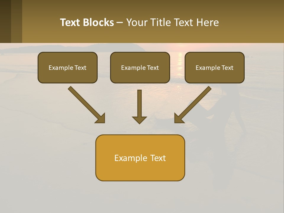 A Woman Is Sitting On The Beach At Sunset PowerPoint Template