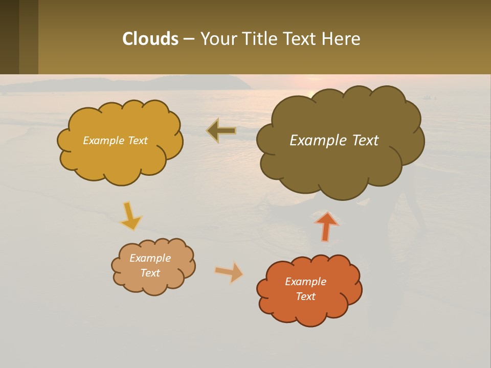 A Woman Is Sitting On The Beach At Sunset PowerPoint Template