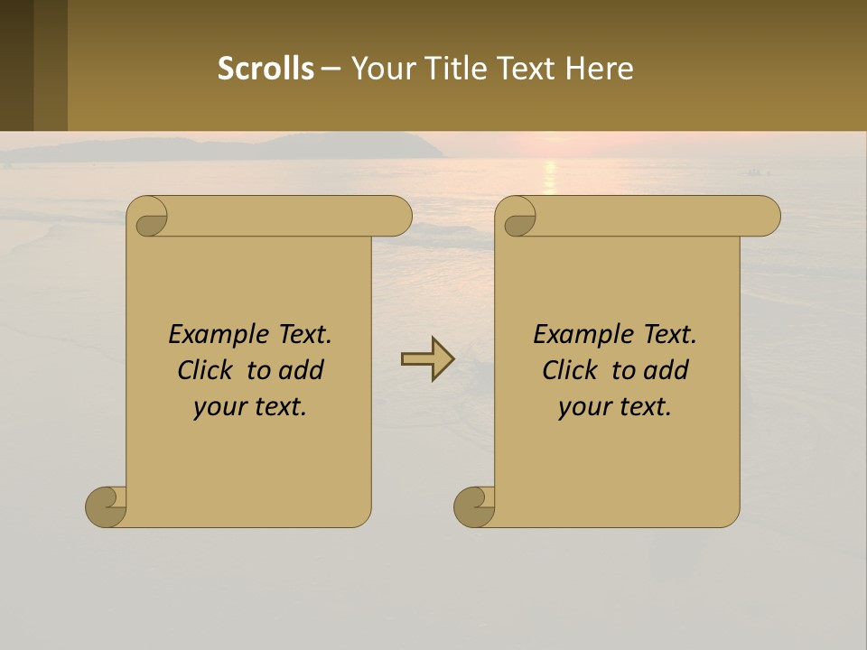A Woman Is Sitting On The Beach At Sunset PowerPoint Template