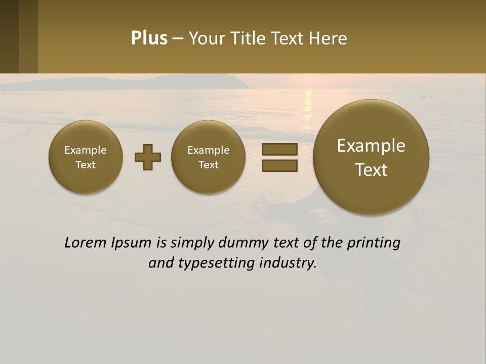 A Woman Is Sitting On The Beach At Sunset PowerPoint Template